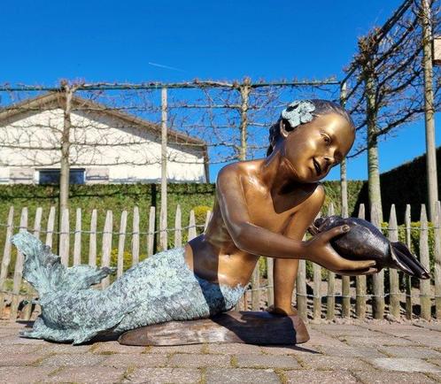 sculptuur, Zeemeermin fontein - 90 cm - 55 cm - Brons, Antiek en Kunst, Curiosa en Brocante