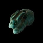 Oude Chinese turquoise konijn kraal Talisman EX MUSEUM