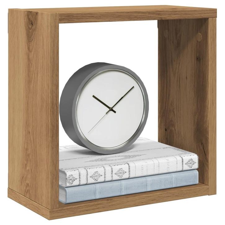 vidaXL Wandschappen kubus 4st 30x15x30cm bewerkt hout, Maison & Meubles, Armoires | Armoires murales, Envoi