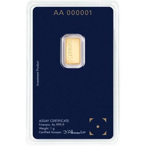 1 gram - Goud - philoro (Zonder Minimumprijs), Postzegels en Munten, Edelmetalen en Baren