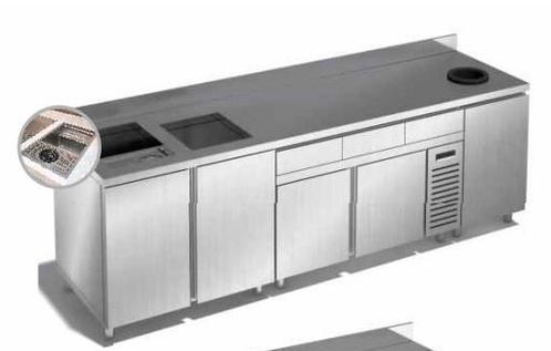 Koffiewerkbank | RVS  | 1 Gekoelde + 3 Neutrale Onderkasten, Zakelijke goederen, Horeca | Keukenapparatuur, Nieuw in verpakking