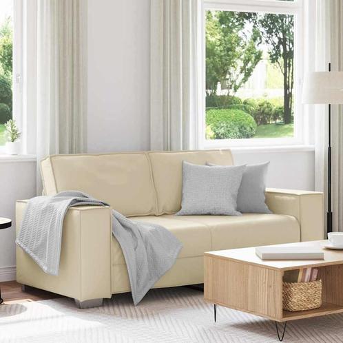 vidaXL Loveseat Bank 180 cm met kussen Crème Kunstleer, Huis en Inrichting, Zetels | Zetels, Nieuw, Verzenden