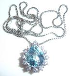 Hanger - 18 karaat Witgoud - 6.40ct. tw. Aquamarijn -