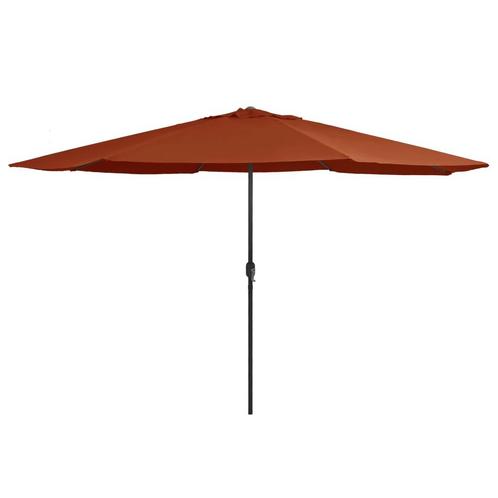 vidaXL Parasol met metalen paal 390 cm terracottakleurig, Tuin en Terras, Parasols, Nieuw, Verzenden