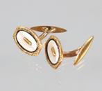 Boutons de manchette - 14 carats Or jaune - Art Deko, nacre