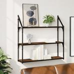 vidaXL Wandrek 3-laags 80x21x78,5 cm bewerkt hout gerookt, Verzenden, Nieuw