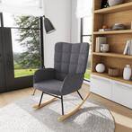 Schommelstoel -  - Relax - Lamswolimitatie - Donkergrijs, Nieuw, Ophalen of Verzenden, Modern, Stof