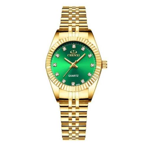 Gouden Luxe Horloge voor Dames - Waterdicht Stras Horloge, Handtassen en Accessoires, Smartwatches, Nieuw, Verzenden