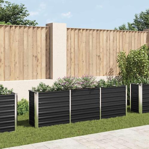 vidaXL Plantenbak verhoogd 240x40x77 cm gegalvaniseerd staal, Tuin en Terras, Bloempotten, Nieuw, Verzenden