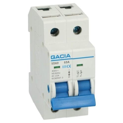GACIA hoofdschakelaar 2-polig 63A, Doe-het-zelf en Bouw, Elektriciteit en Kabels, Nieuw, Verzenden