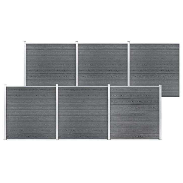 vidaXL Schutting 1045x186 cm HKC grijs, Tuin en Terras, Tuinhekken en Hekwerk, Nieuw, Verzenden