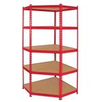 Z-Rax Hoek Stellingkast - 183x90x45cm - Rood, Verzenden