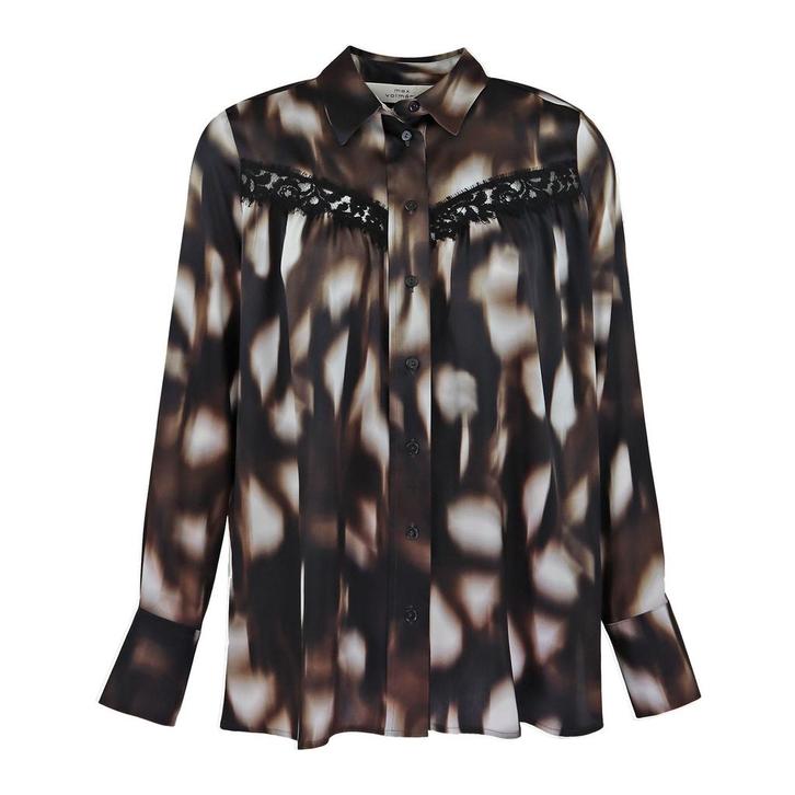 Max Volmáry • bruine zijden blouse • 38, Kleding | Dames, Blouses en Tunieken, Verzenden