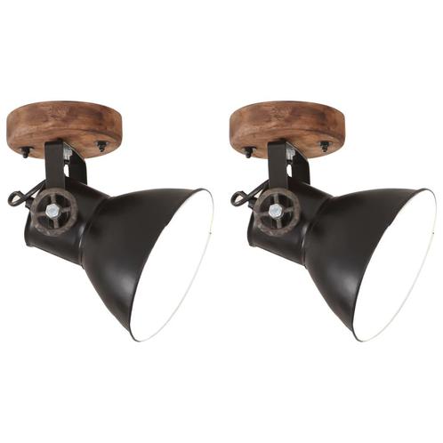 vidaXL Wand-/plafondlampen industrieel 2 st E27 20x25 cm, Huis en Inrichting, Lampen | Overige, Nieuw, Verzenden