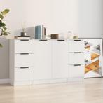 vidaXL Dressoirs 3 st bewerkt hout wit, Huis en Inrichting, Kasten | Dressoirs, Verzenden, Nieuw