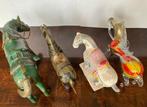 sculptuur, Paarden - 21 cm - Hout, Terracotta, Glas, Antiek en Kunst
