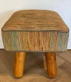 Pouf - Bois, Laine, Antiek en Kunst
