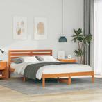 vidaXL Bedframe Wasbruin 140 x 210 cm Massief grenenhout, Huis en Inrichting, Slaapkamer | Bedden, Verzenden, Nieuw