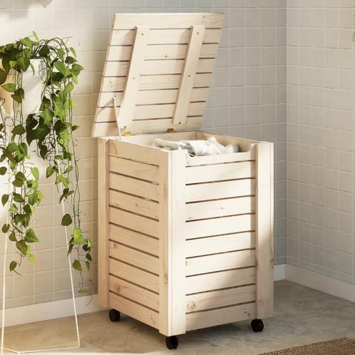 vidaXL Wasmand met wielen RANA 45x45x64 cm massief, Huis en Inrichting, Woonaccessoires | Overige, Nieuw, Verzenden