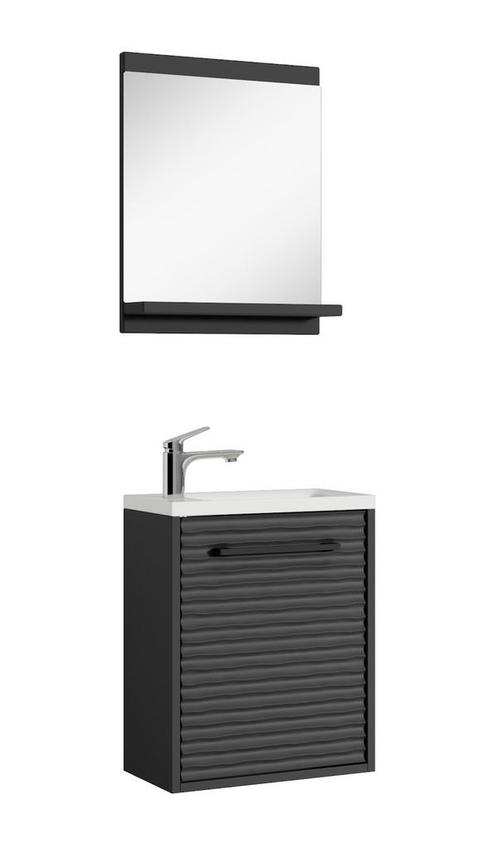 Toiletmeubel Etna 40 x 22 cm zwart fonteinmeubel met spiegel, Huis en Inrichting, Badkamer | Badkamermeubels, Nieuw, Verzenden