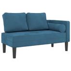 Chaise Longue Blauw Velours | Tweede Kansje | NU KOPEN!, Huis en Inrichting, Zetels | Zetels, Verzenden, Minder dan 75 cm, Nieuw