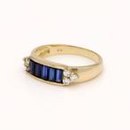 Bague - 18 carats Or jaune Saphir - Diamant, Nieuw
