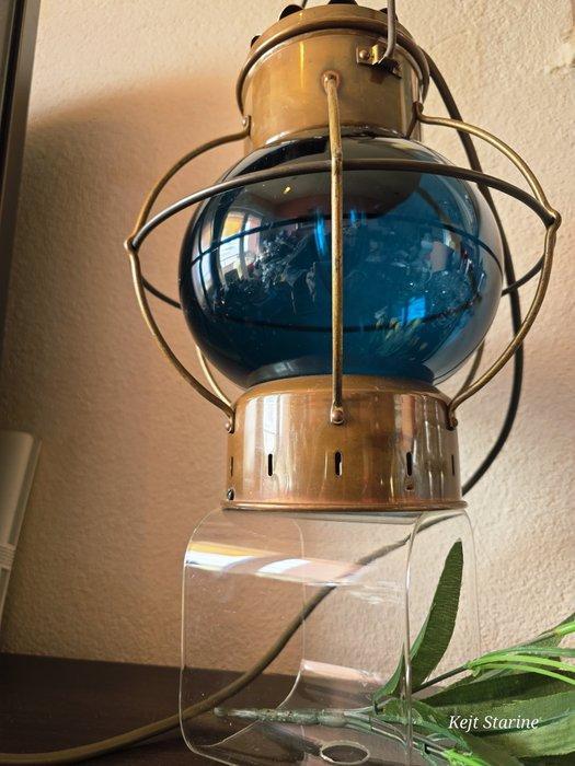 Lamp - Messing, Glas, Metaal, Antiek en Kunst, Kunst | Designobjecten