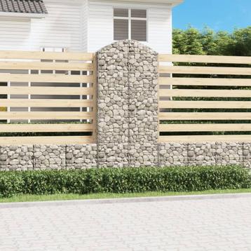 vidaXL Schanskorf gewelfd 100x30x220/240 cm gegalvaniseerd, Tuin en Terras, Bloempotten, Verzenden, Nieuw