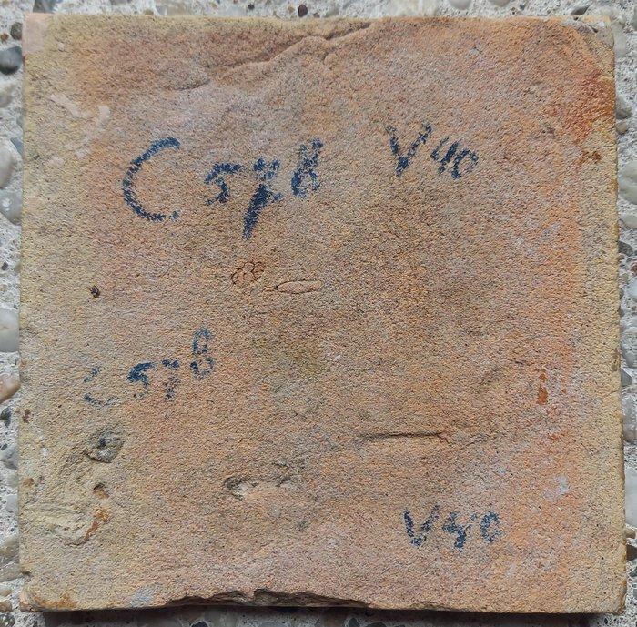 Tegel - Antieke tegel met fruitschaal - 1600-1650, Antiek en Kunst, Antiek | Glaswerk en Kristal