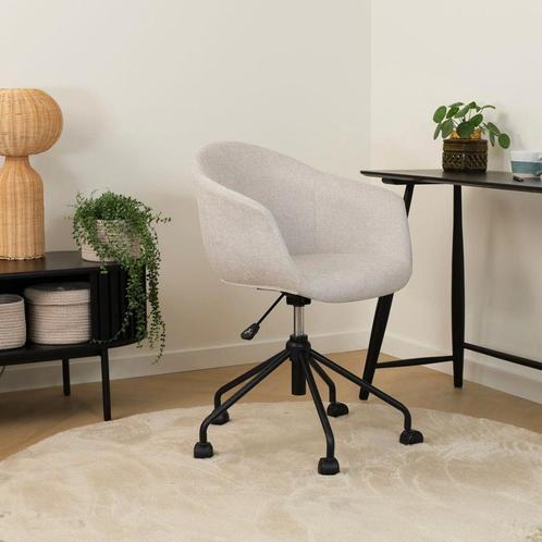 Verstelbare bureaustoel beige | Zwart onderstel | Draaibaar, Maison & Meubles, Chaises, Envoi