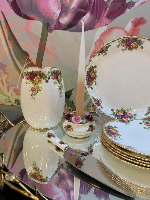 Royal Albert - Service à pâtisserie/gâteau (10) - Rosiers, Antiquités & Art, Antiquités | Meubles | Tables