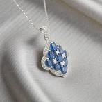 Zonder minimumprijs - Halsketting Verguld Saffier - Topaas -, Handtassen en Accessoires, Kettingen, Nieuw