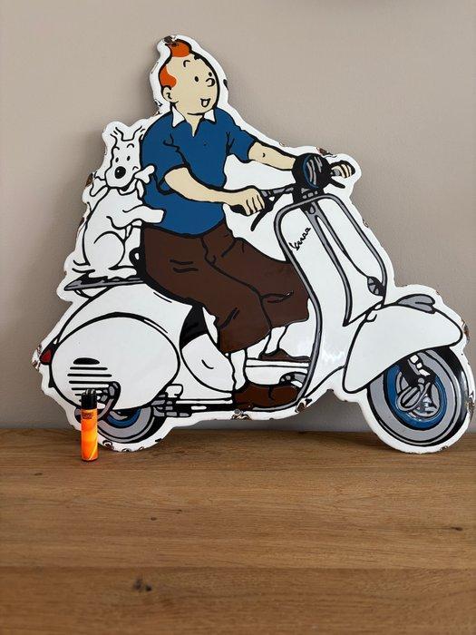 Emaillerie Alsacienne - Tintin sur son Vespa - Emaille plaat, Boeken, Strips | Comics