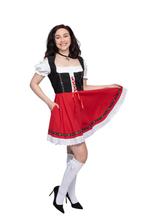 Dirndl zwart, rood rokje Gabi, Hobby en Vrije tijd, Verzenden, Nieuw