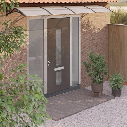 vidaXL Deurluifel 400x75 cm polycarbonaat zwart en, Jardin & Terrasse, Protection solaire, Envoi