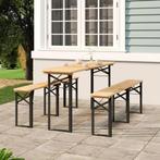 vidaXL Ensemble de tables Ã  biÃ¨re pliantes 3 pcs bois, Verzenden