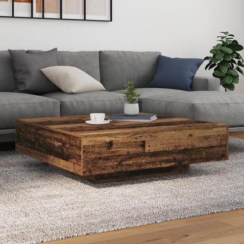 vidaXL Salontafel met LED-verlichting Oud Hout 100x100x31 cm, Huis en Inrichting, Tafels | Salontafels, Nieuw, Verzenden