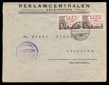 Finlande 1930 - Lettre postale aérienne du Suomi Zeppelin