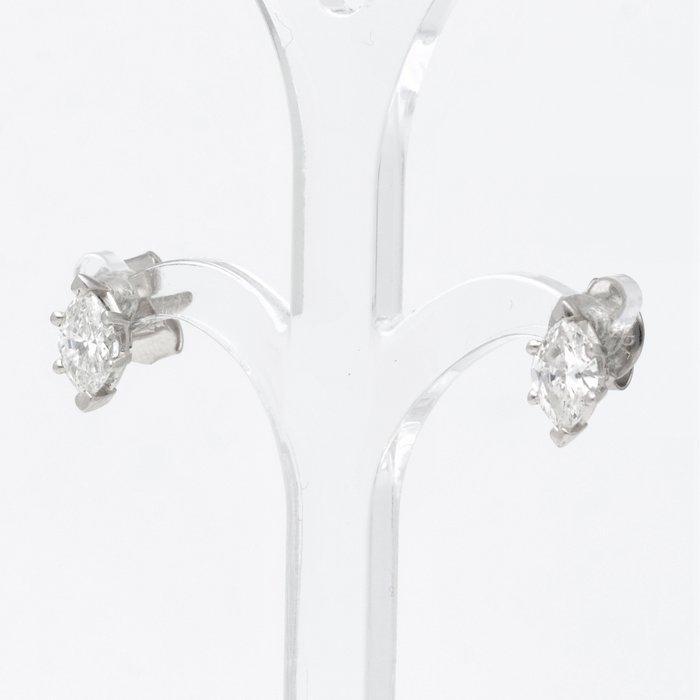 Oorstekers - 14 karaat Witgoud Diamant (Natuurlijk), Handtassen en Accessoires, Antieke sieraden