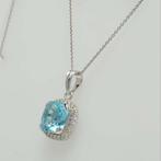 Halsketting - 14 karaat Witgoud - 5.08ct. tw. Topaas -, Nieuw