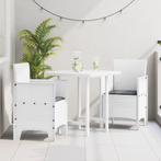 vidaXL Tuinstoelen met Kussens 2 stuks Wit Poly Rattan, Tuin en Terras, Tuinstoelen, Verzenden, Nieuw