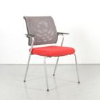 Sedus vergadestoel, rood / grijs mesh, 4 poot onderstel, Ophalen of Verzenden
