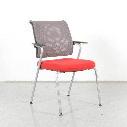 Sedus vergadestoel, rood / grijs mesh, 4 poot onderstel, Huis en Inrichting, Stoelen, Gebruikt, Ophalen of Verzenden
