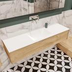 MONDIAZ LUSH 150 badmeubel washed oak 1 lade wastafel midden, Ophalen of Verzenden, Nieuw, Overige typen