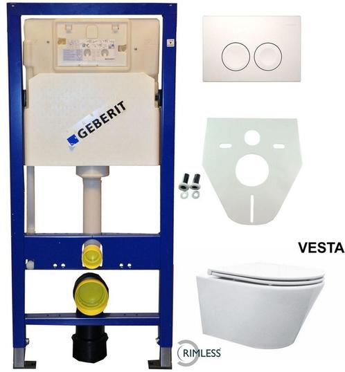 Geberit UP 100 Vesta Rimless wc+ Flatline zitt.+ Delta 21, Bricolage & Construction, Sanitaire, Enlèvement ou Envoi