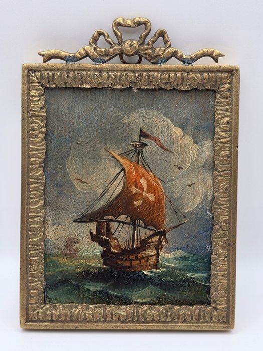 Scuola europea (XIX-XX) - Caravella del XV-XVI secolo -, Antiek en Kunst, Kunst | Schilderijen | Klassiek