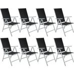 tectake Aluminium tuinstoelen inklapbaar - zilver, Set van 8, Tuin en Terras, Verzenden, Nieuw