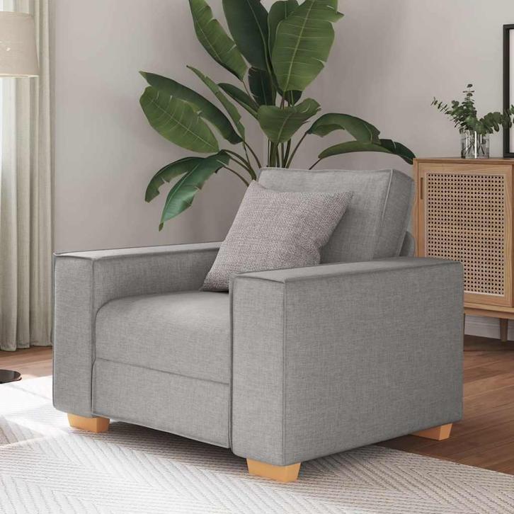 vidaXL Sofa Stoel Wolk Grijs 60 cm Stof, Huis en Inrichting, Zetels | Zetels, Nieuw, Verzenden
