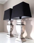 Tafellamp - Verchroomd keramiek - Twee tafellampen - Hoog 61