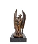 sculptuur, Thinking Demon - 35 cm - Brons, Marmer